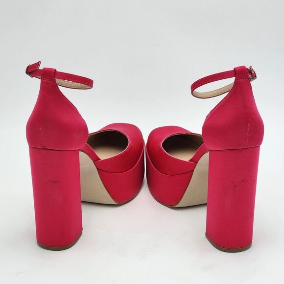 Steve Madden Agata Pink Satin Chunky Platform Heels Size 8 - Picture 5 of 9
